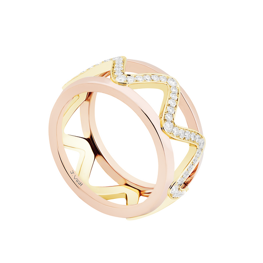 Bague Soft Vibration - Or rouge & Or jaune